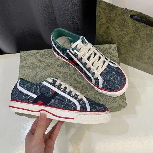 Gucci Rhyton Denim GG Print Sneakers - 1
