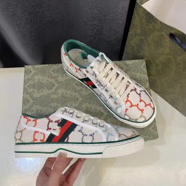 Gucci Ace GG Print Canvas Sneakers Multicolor - 1