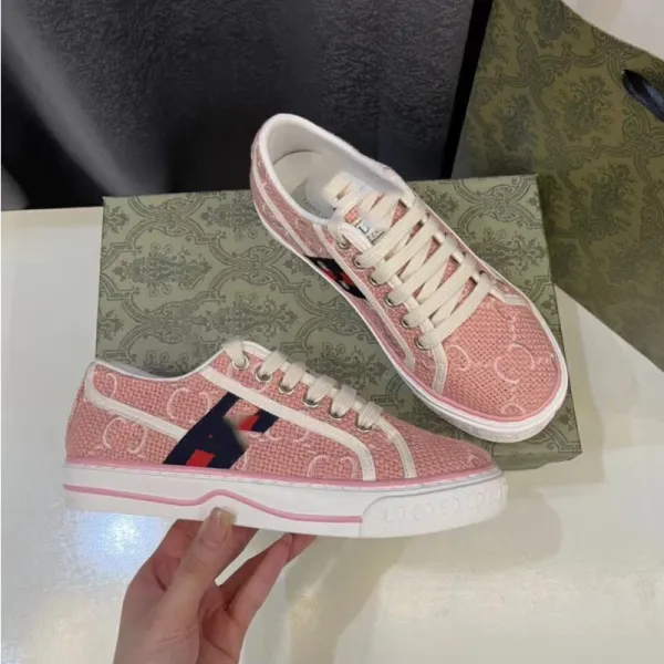 Gucci GG Marmont Canvas Sneakers Pink - 1