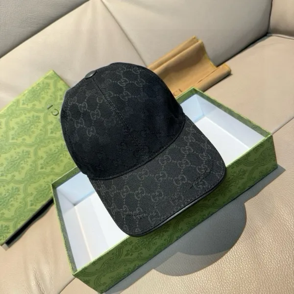Gucci GG Monogram Black Baseball Cap - 1