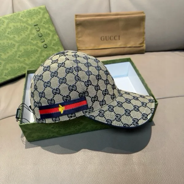 Gucci GG Supreme Baseball Cap Beige Pink Logo Hat - 21