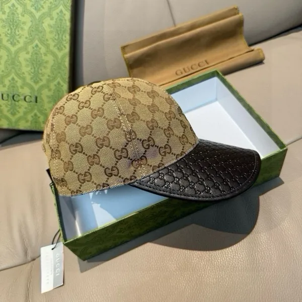 Gucci GG Supreme Baseball Cap Beige Pink Logo Hat - 45