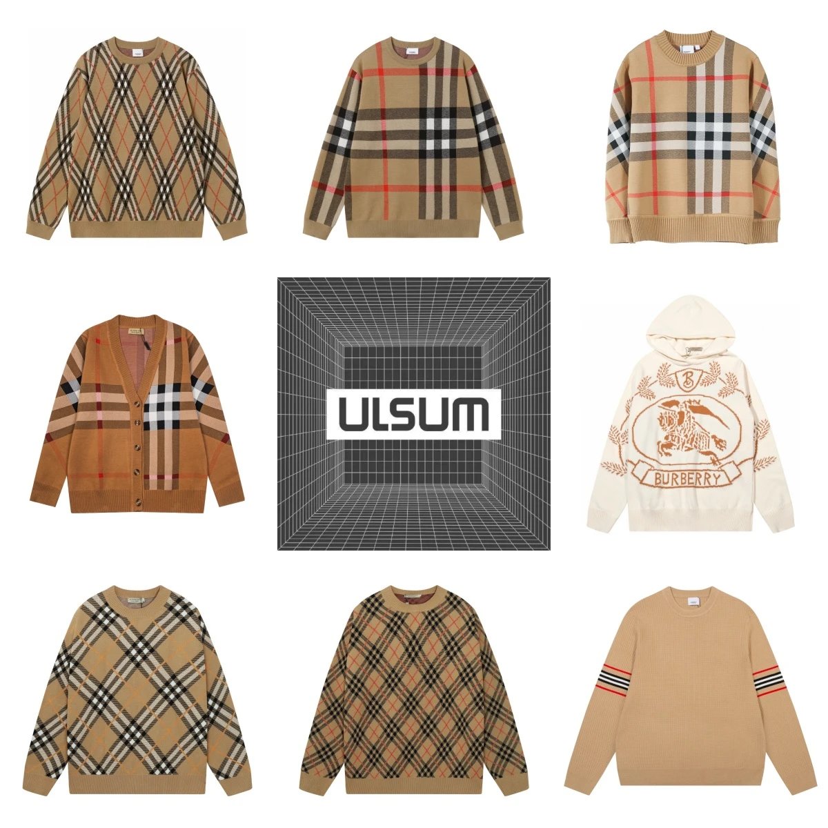 Burberry Check Pattern Sweaters and Cardigans [40 