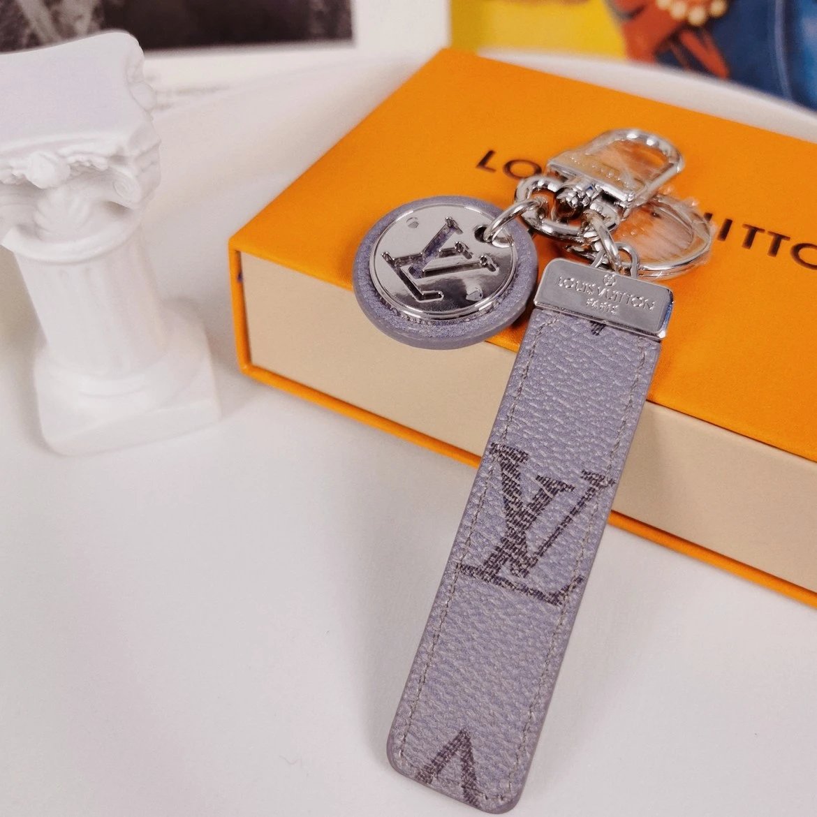 Louis Vuitton Crab Charm Sky Blue Monogram Leather Keychain - 61