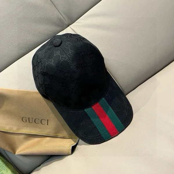 Gucci GG Supreme Baseball Cap Beige Pink Logo Hat - 55