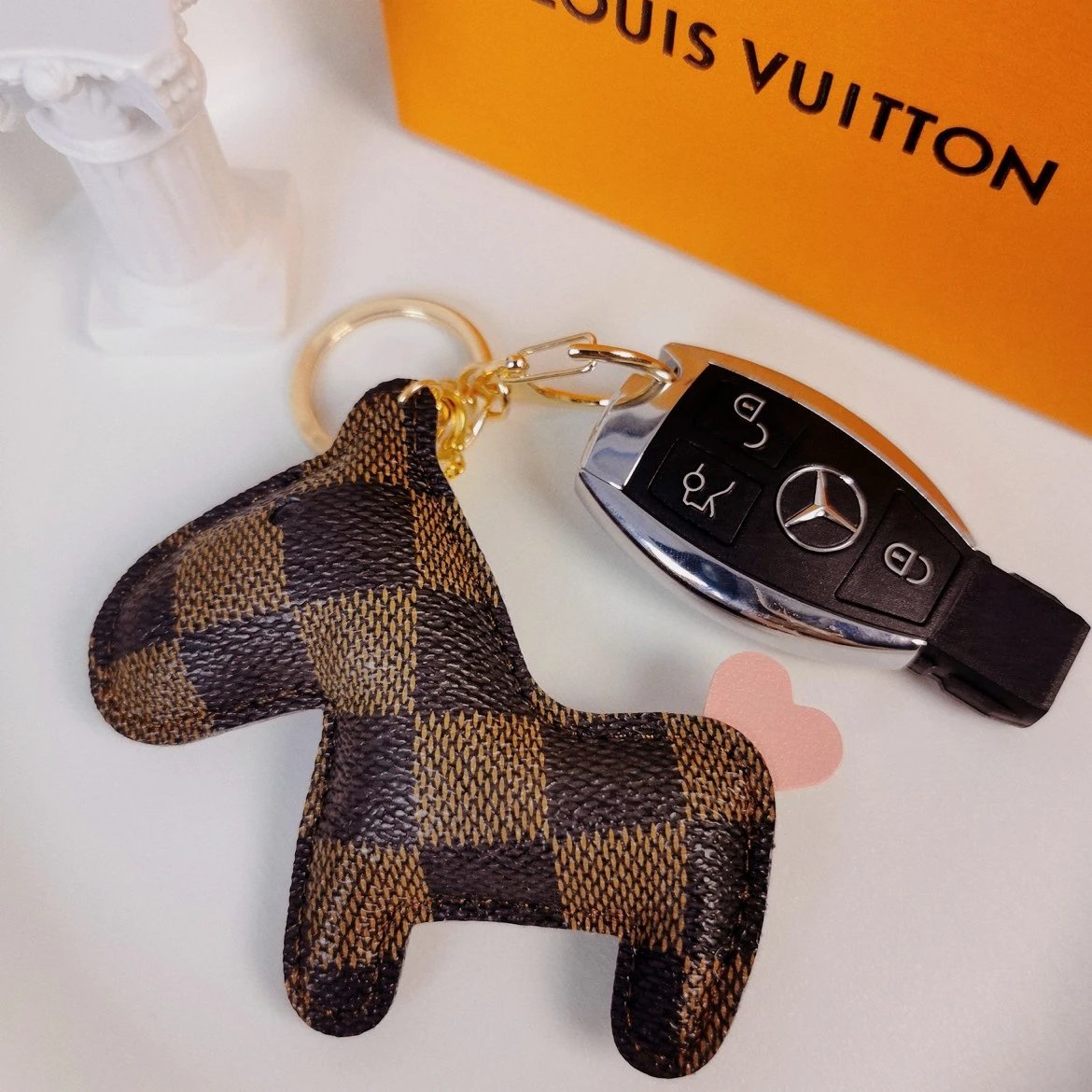 Louis Vuitton Crab Charm Sky Blue Monogram Leather Keychain - 85