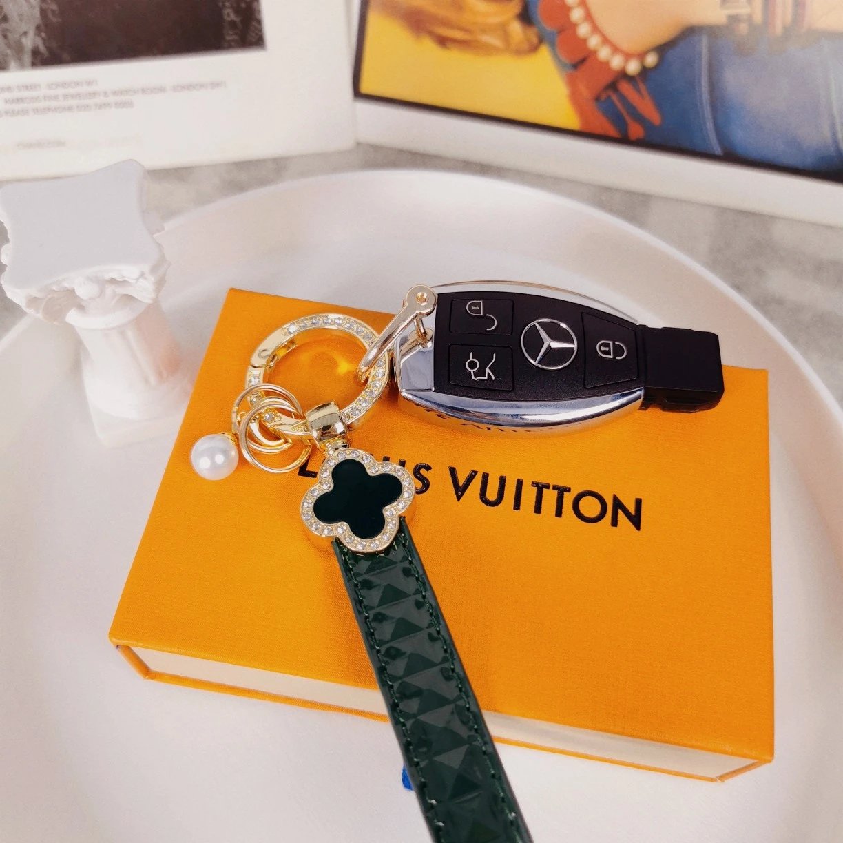 Louis Vuitton Crab Charm Sky Blue Monogram Leather Keychain - 54