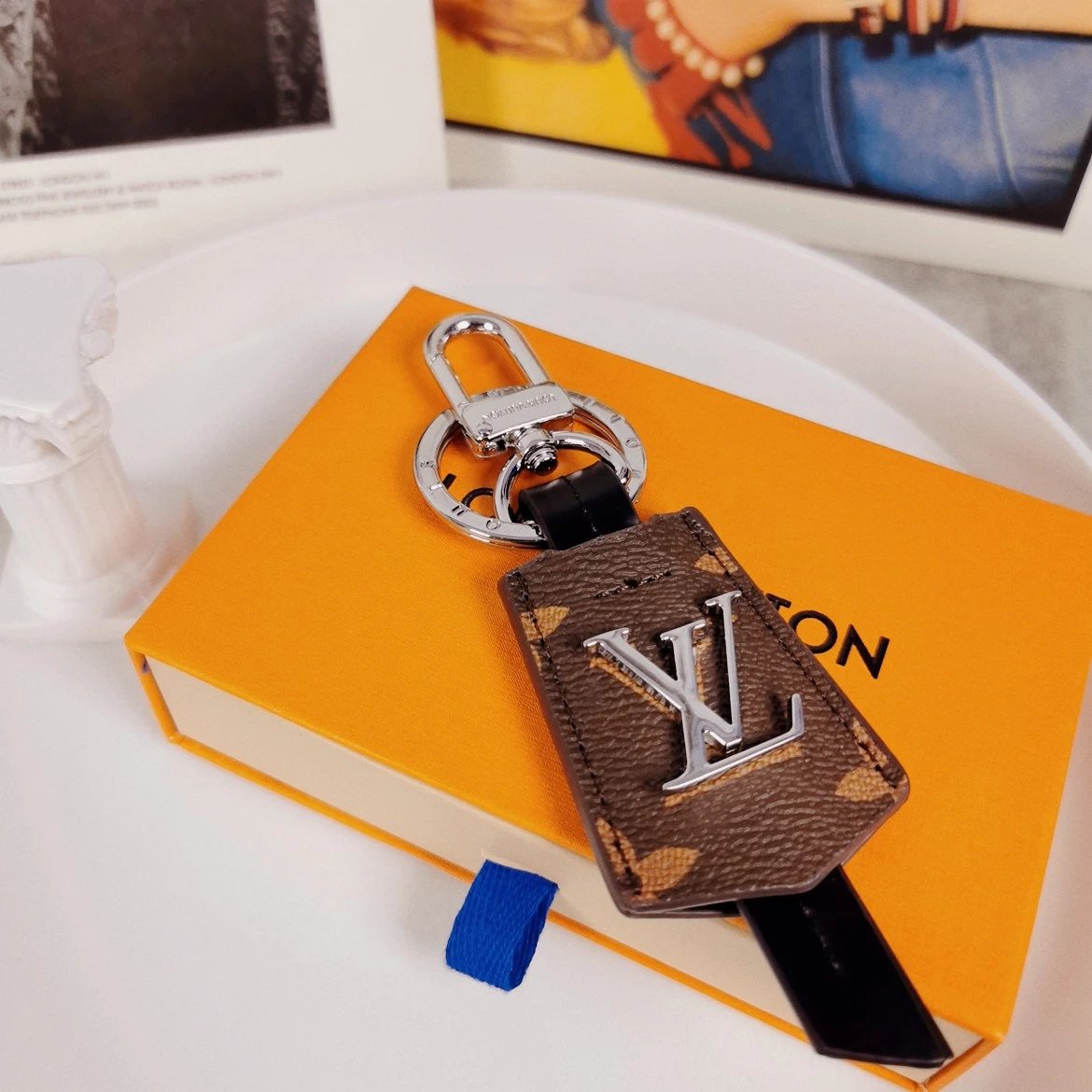Louis Vuitton Crab Charm Sky Blue Monogram Leather Keychain - 80