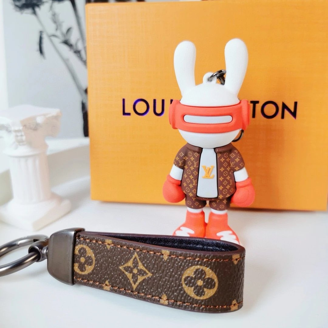 Louis Vuitton Crab Charm Sky Blue Monogram Leather Keychain - 41