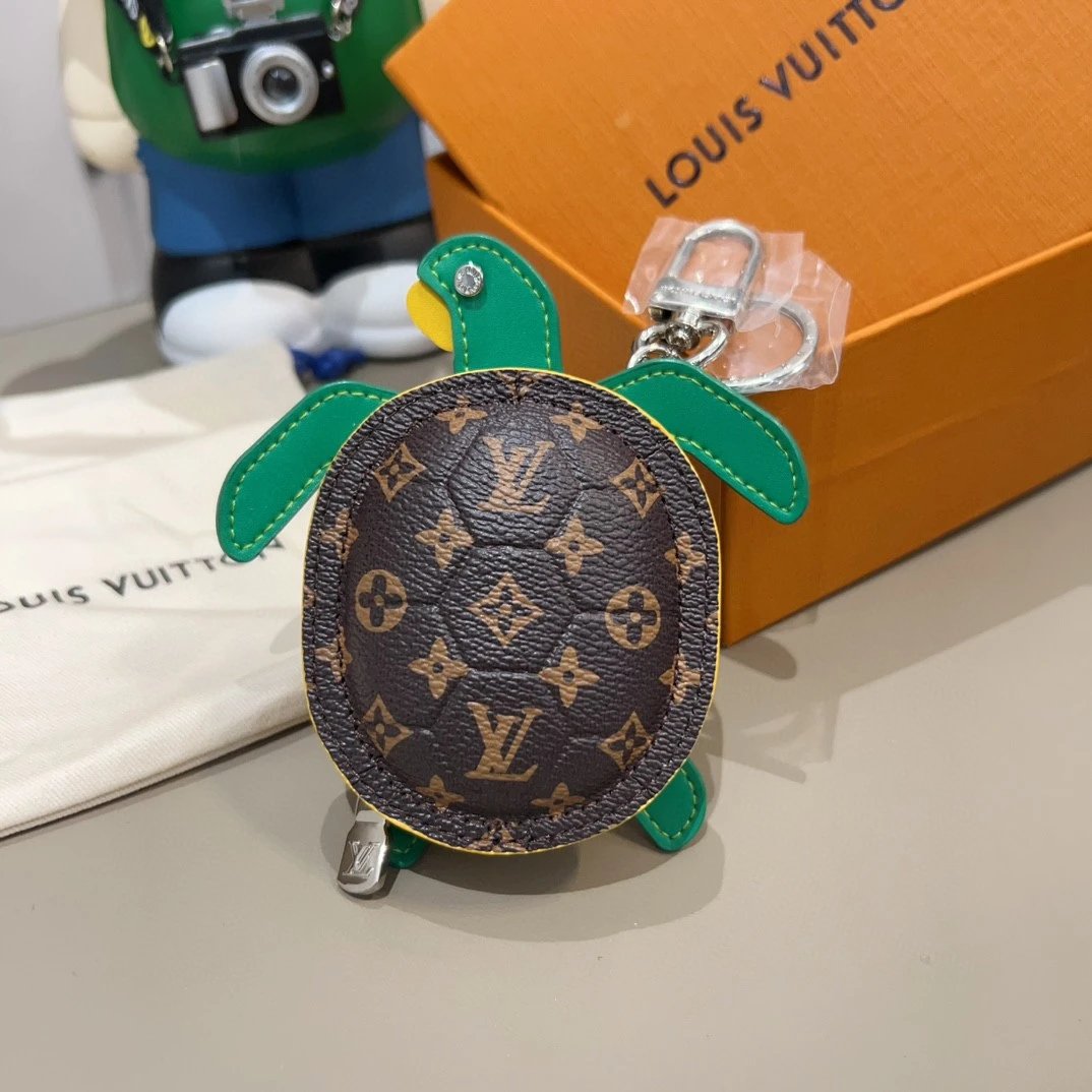 Louis Vuitton Crab Charm Sky Blue Monogram Leather Keychain - 12