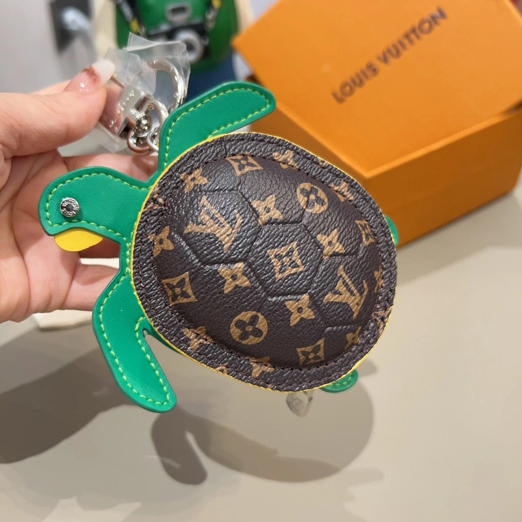 Louis Vuitton Crab Charm Sky Blue Monogram Leather Keychain - 13