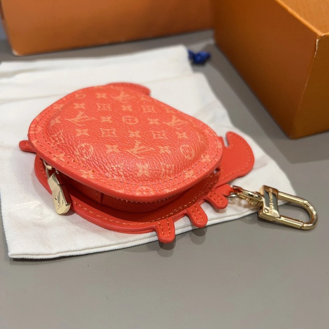 Louis Vuitton Crab Charm Sky Blue Monogram Leather Keychain - 25