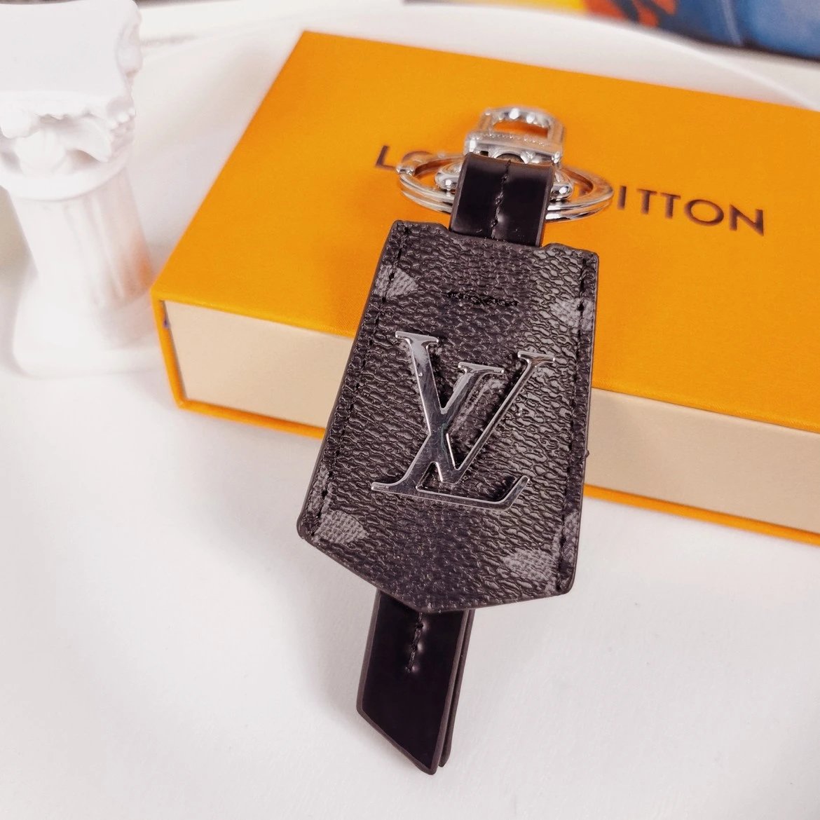 Louis Vuitton Crab Charm Sky Blue Monogram Leather Keychain - 77