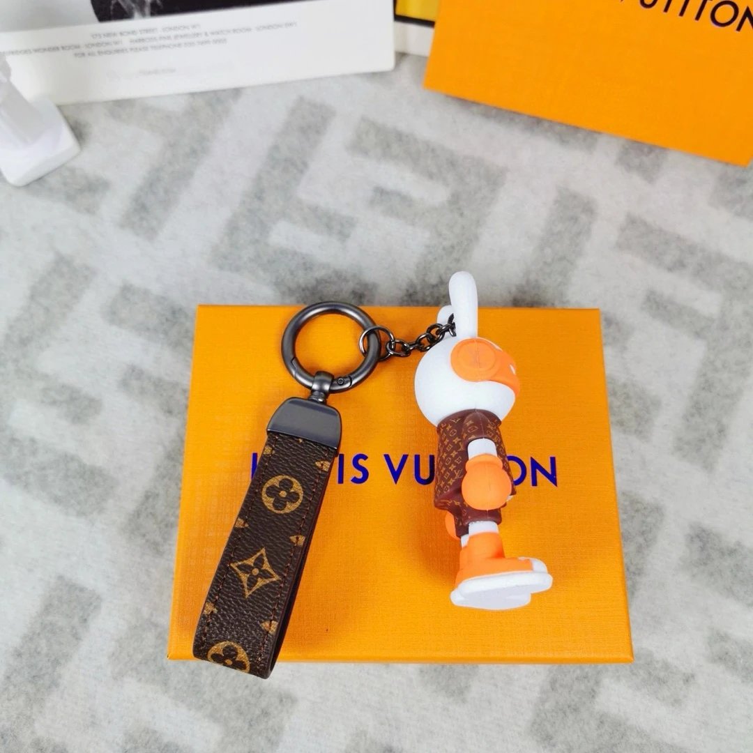 Louis Vuitton Crab Charm Sky Blue Monogram Leather Keychain - 27