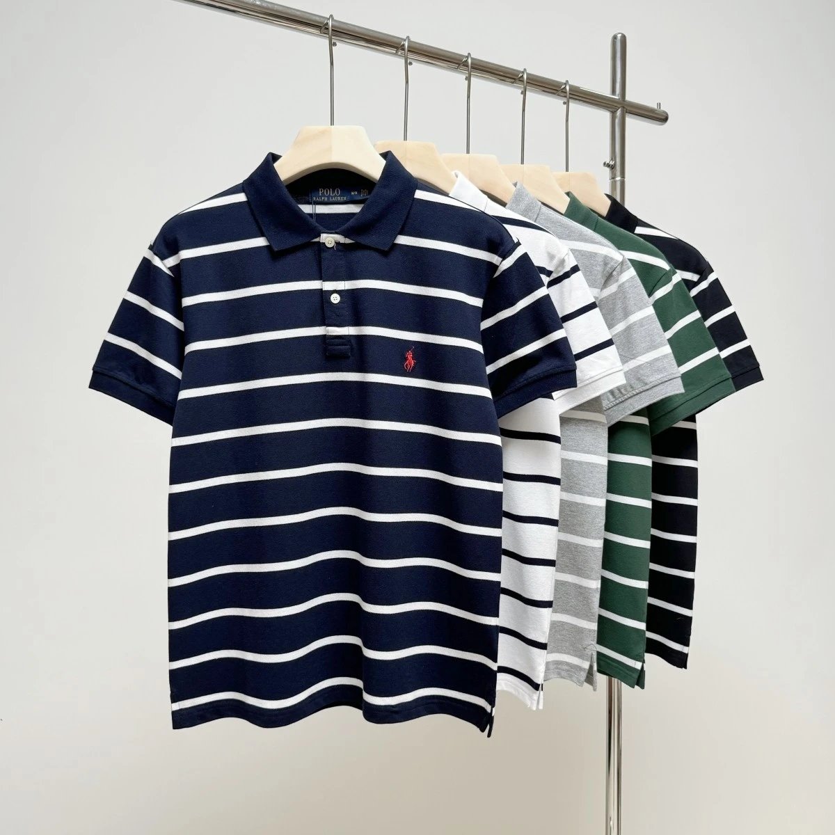 2025ssRL，stripedshortsleevedshirt - 133180