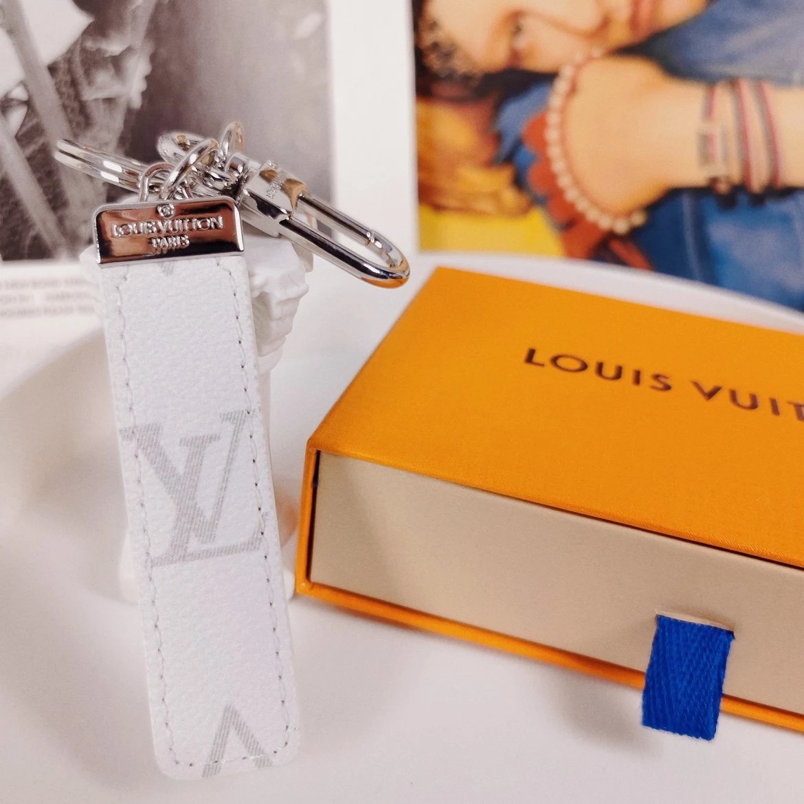Louis Vuitton Crab Charm Sky Blue Monogram Leather Keychain - 66