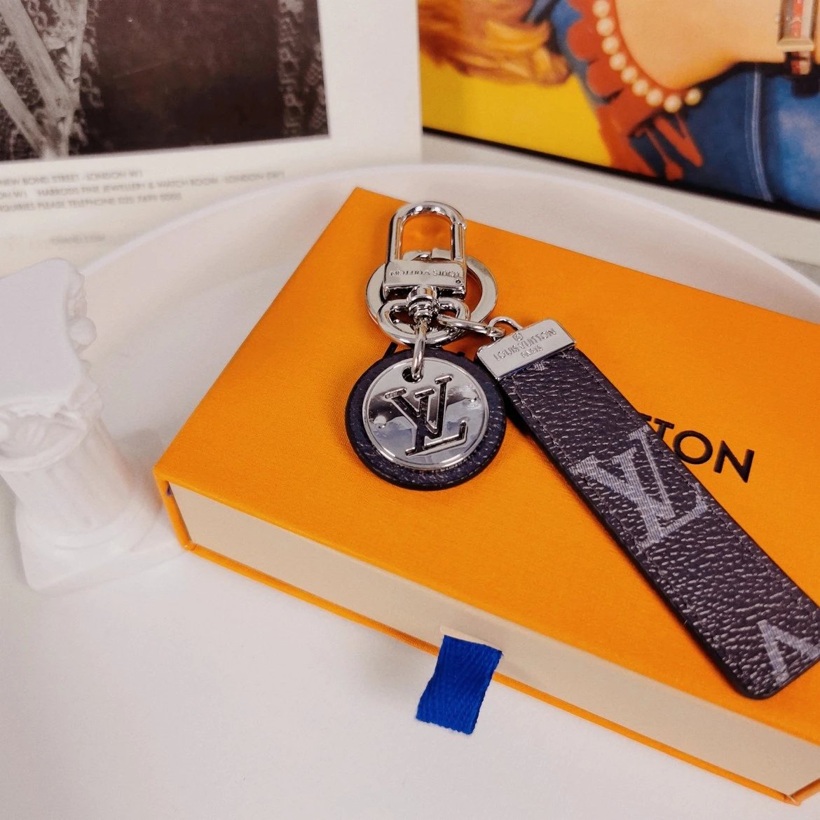 Louis Vuitton Crab Charm Sky Blue Monogram Leather Keychain - 64
