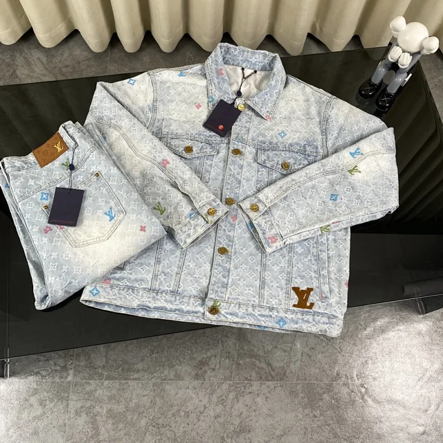 Louis Vuitton Jackets Denim jacket with checkerboard pattern product detail image 15