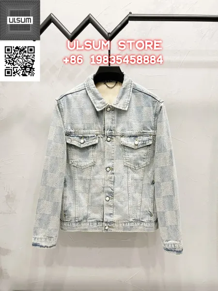 ULSUM Patchwork Denim Jacket Light Blue - 14