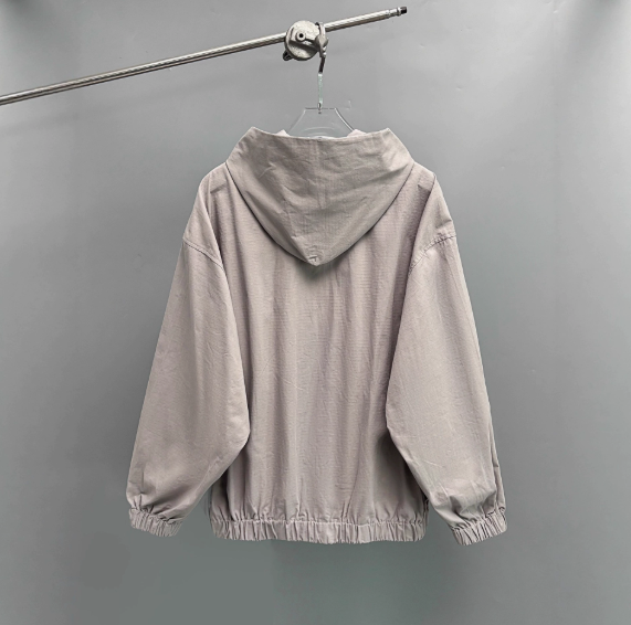 Design Hooded Bomber Jacket Black with Gray Lining Outerwear.jacket - 5