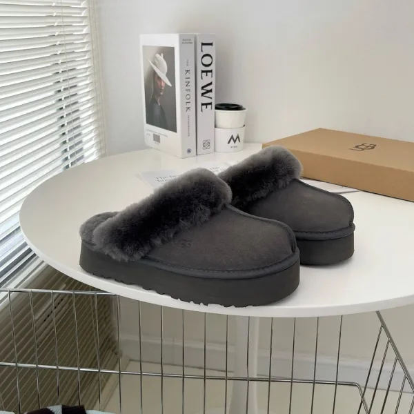 UGG Fluff Yeah Platform Slipper Gray - 1