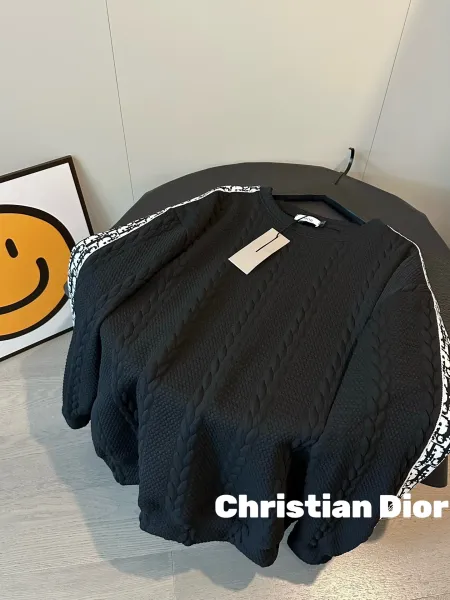 Dior Oblique Cable Knit Sweatshirt Black - 6