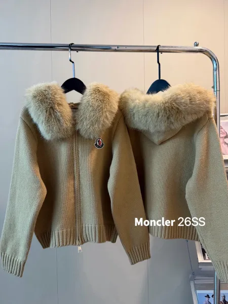 Moncler Hooded Knit Sweater Beige - 11