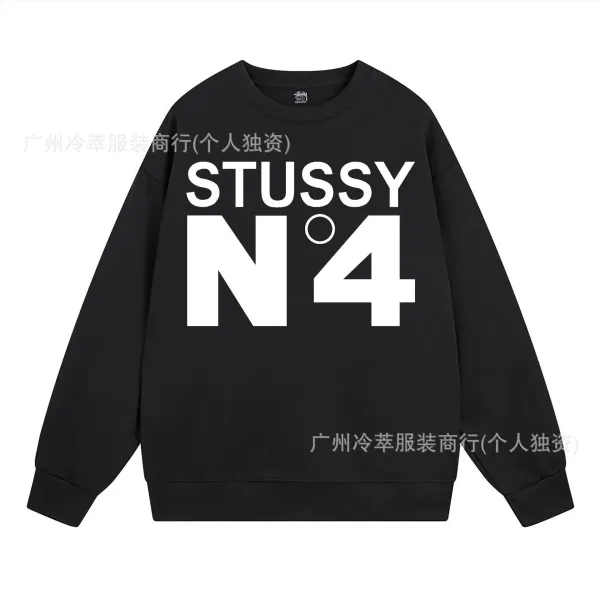 Stussy N°4 Black Hoodie - 1