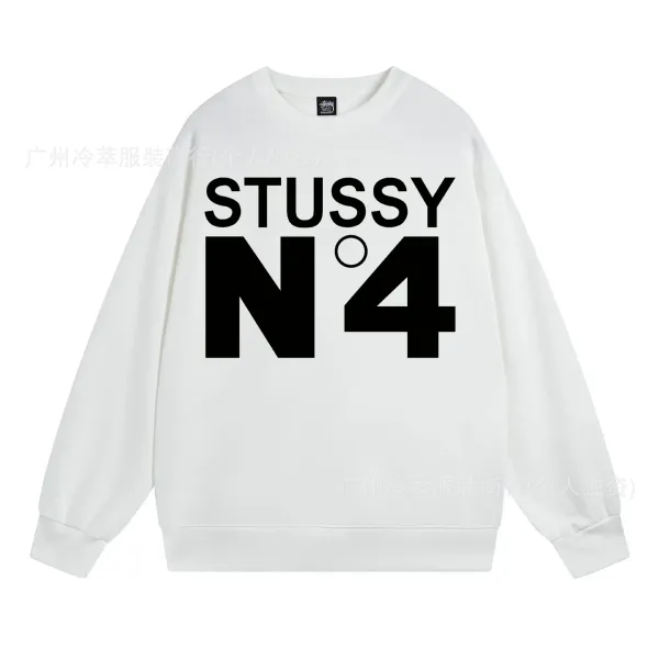 Stussy N°4 Graphic Sweatshirt White - 1