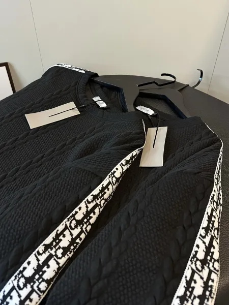 Dior Oblique Cable Knit Sweatshirt Black - 5