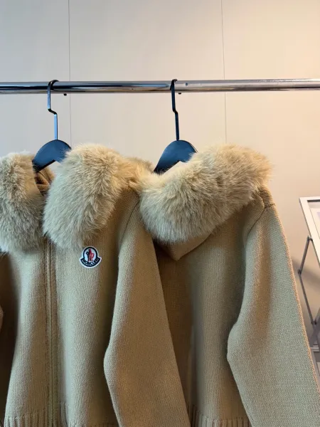 Moncler Hooded Knit Sweater Beige - 10
