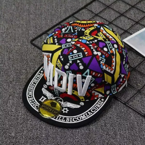 MOIV Streetwear Graphic Snapback Cap Multicolor Baseball Cap - 3