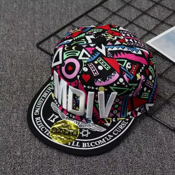 MOIV Streetwear Graphic Snapback Cap Multicolor Baseball Cap - 4