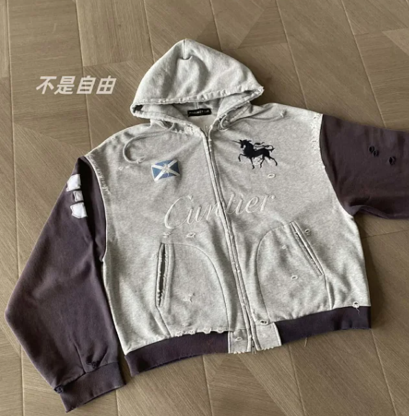 Grailz Washed Spliced Zip Hoodie photo 3