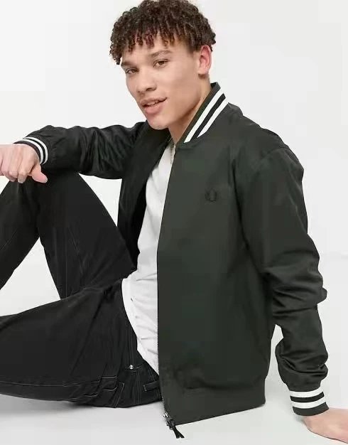 FRED PERRY Men's Slim-Fit Jacket 2023 Autumn/Winter Long-Sleeve Outerwear