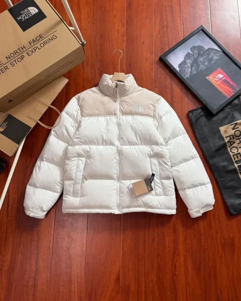 The North Face Nuptse Jacket Beige/White Down Jacket - 1