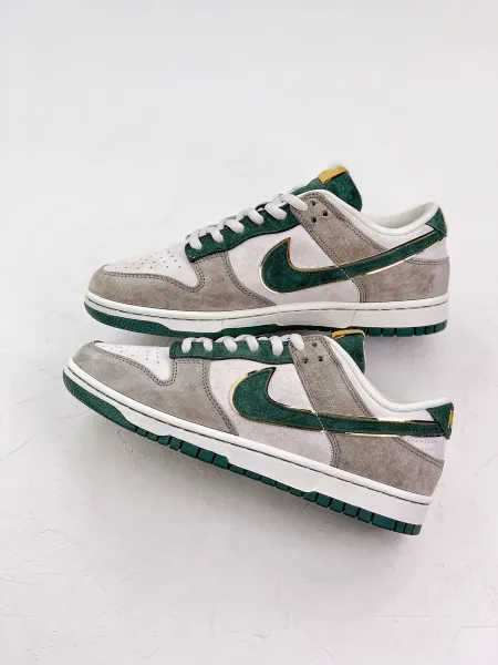 Nike SB Dunk Low Green Suede Sneakers - 1