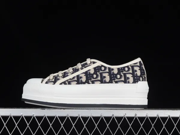 Dior B23 Oblique Canvas Sneakers White/Navy - 1