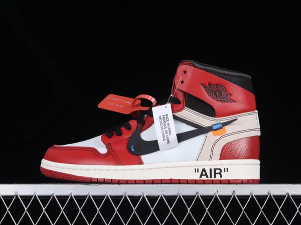 Off-White x Air Jordan 1 Chicago Red White Sneakers - 1