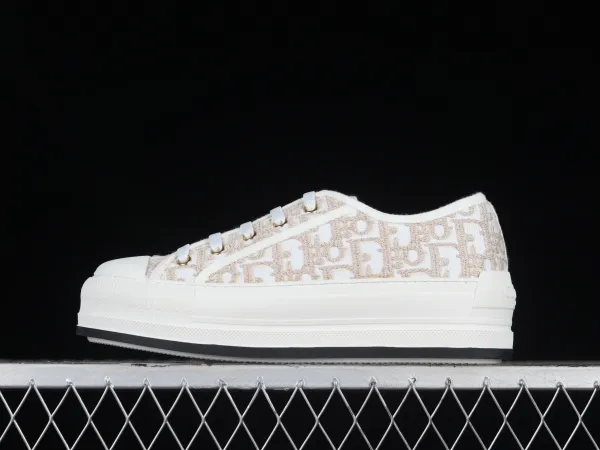 Dior B23 Oblique Beige and White Canvas Sneakers - 1