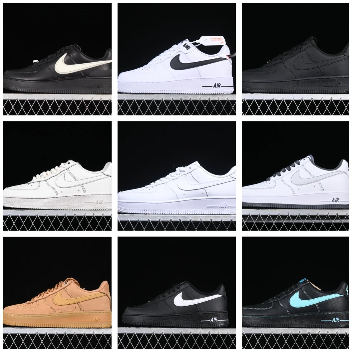Nike Air Force 1 Low Black White Sneakers - 2