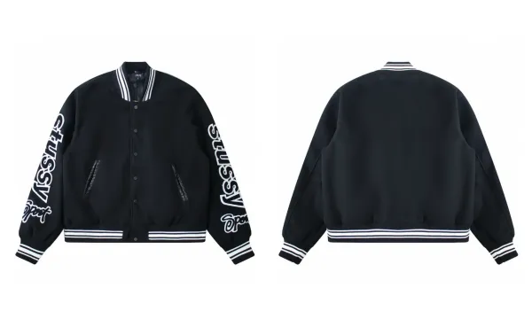 Stüssy Sport Varsity Jacket Black - 1