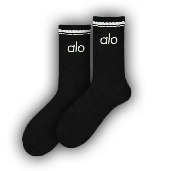 Alo Yoga Logo Socks Black - 1