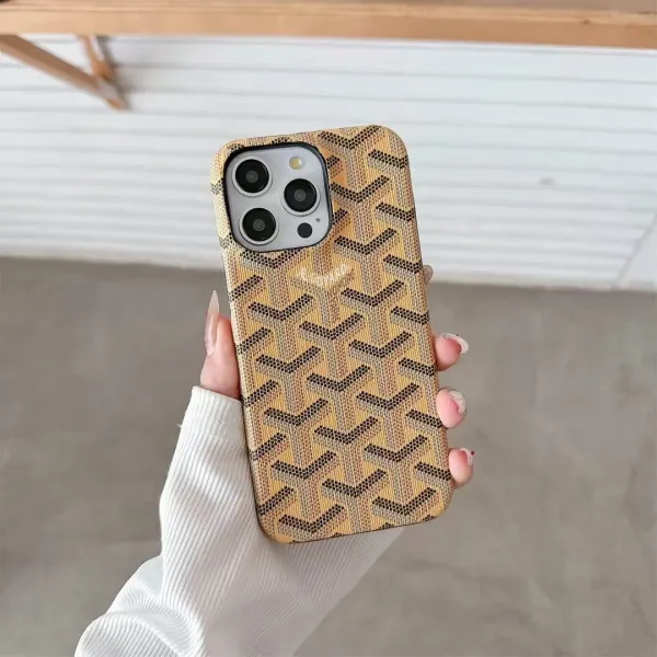 Goyard Saint Louis Pattern Beige Phone Case - 1