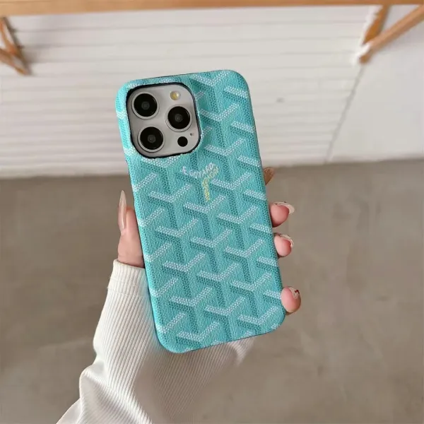 Goyard Saint Louis Pattern Turquoise Phone Case - 1