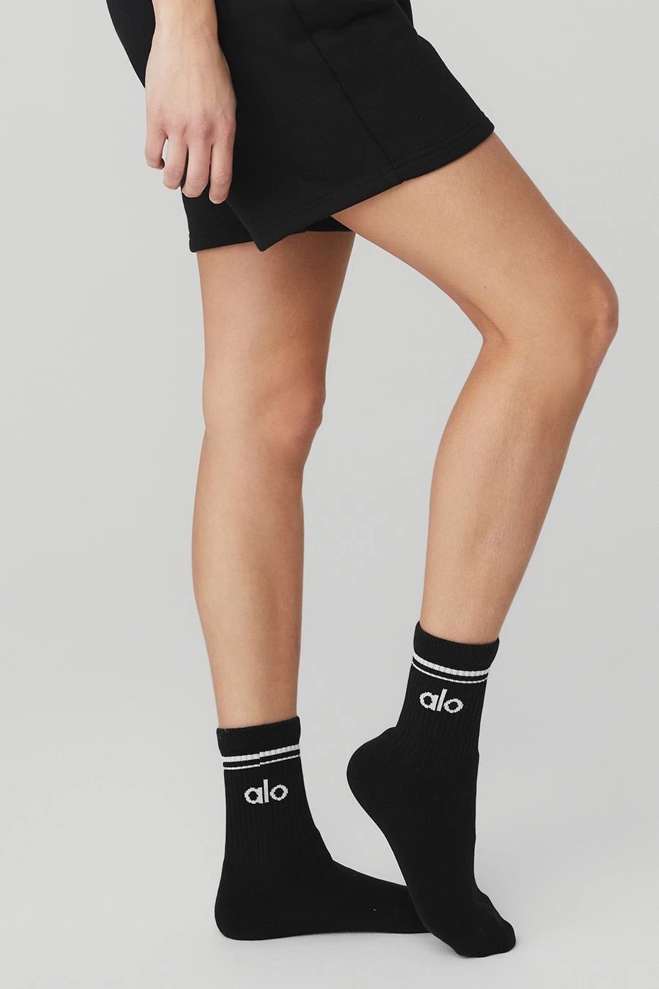 Alo Yoga Logo Socks White with Pink Trim Socks - 7