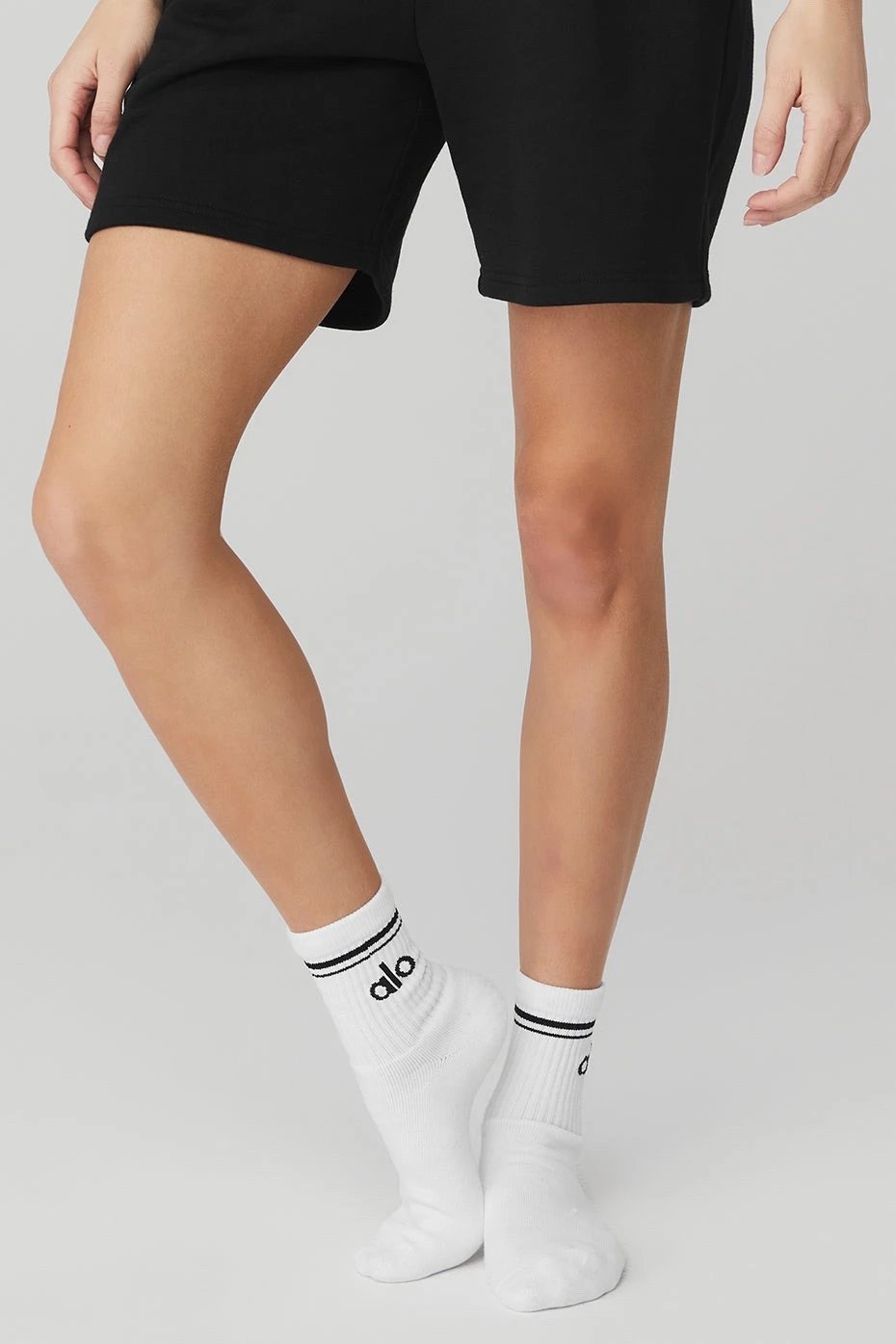 Alo Yoga Logo Socks White with Pink Trim Socks - 8