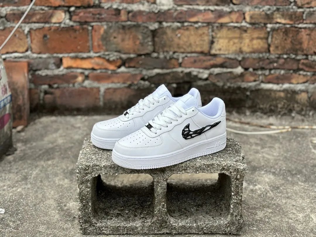 Nike Air Force 1 White Black Venom Sneakers