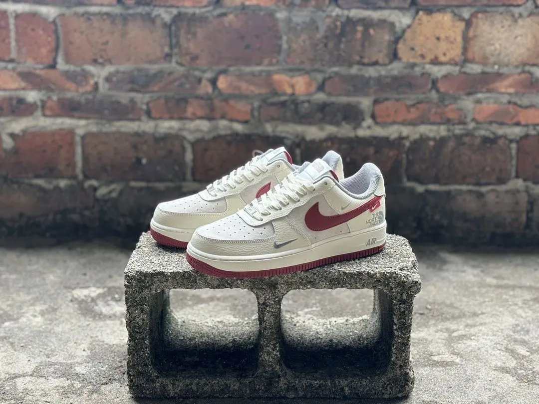 Nike Air Force 1 DIY Wine Red Grey Sneakers