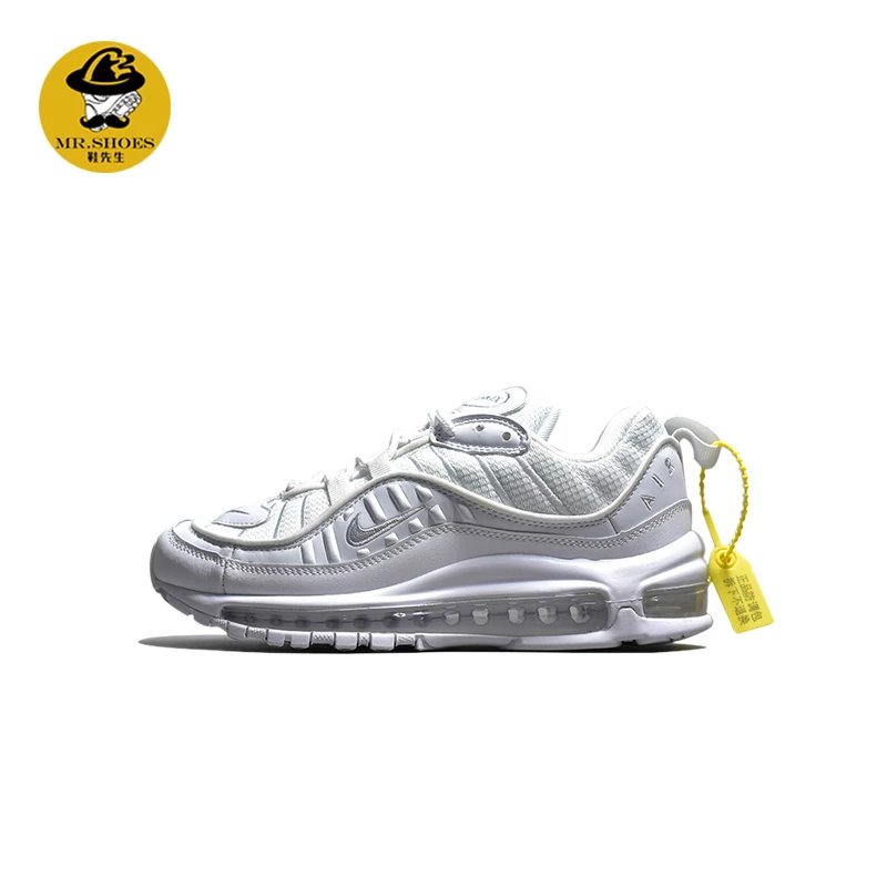 Nike Air Max 98纯白子弹气垫跑步鞋男鞋女鞋 640744-106